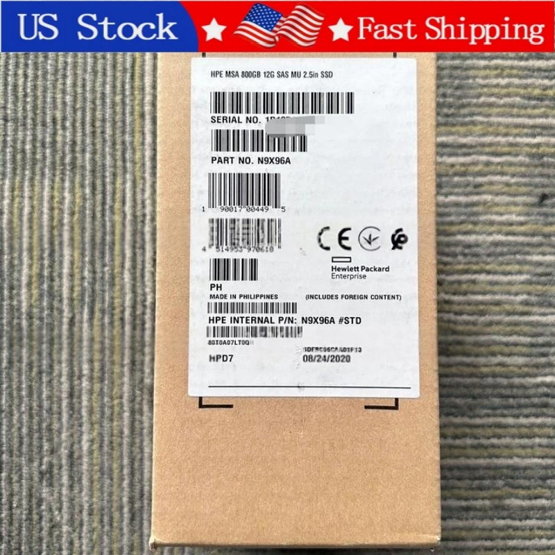 New HPE N9X96A 841505-001 800GB SAS 12G MU 2.5" Mixed Use SSD MSA 2040 2050
