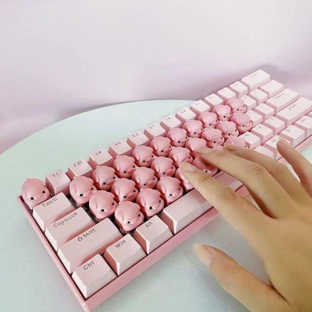 Cute Pink Piglet Keyboard Peripherals Keyboard Creativity 3D Keyboard Xmas Gifts
