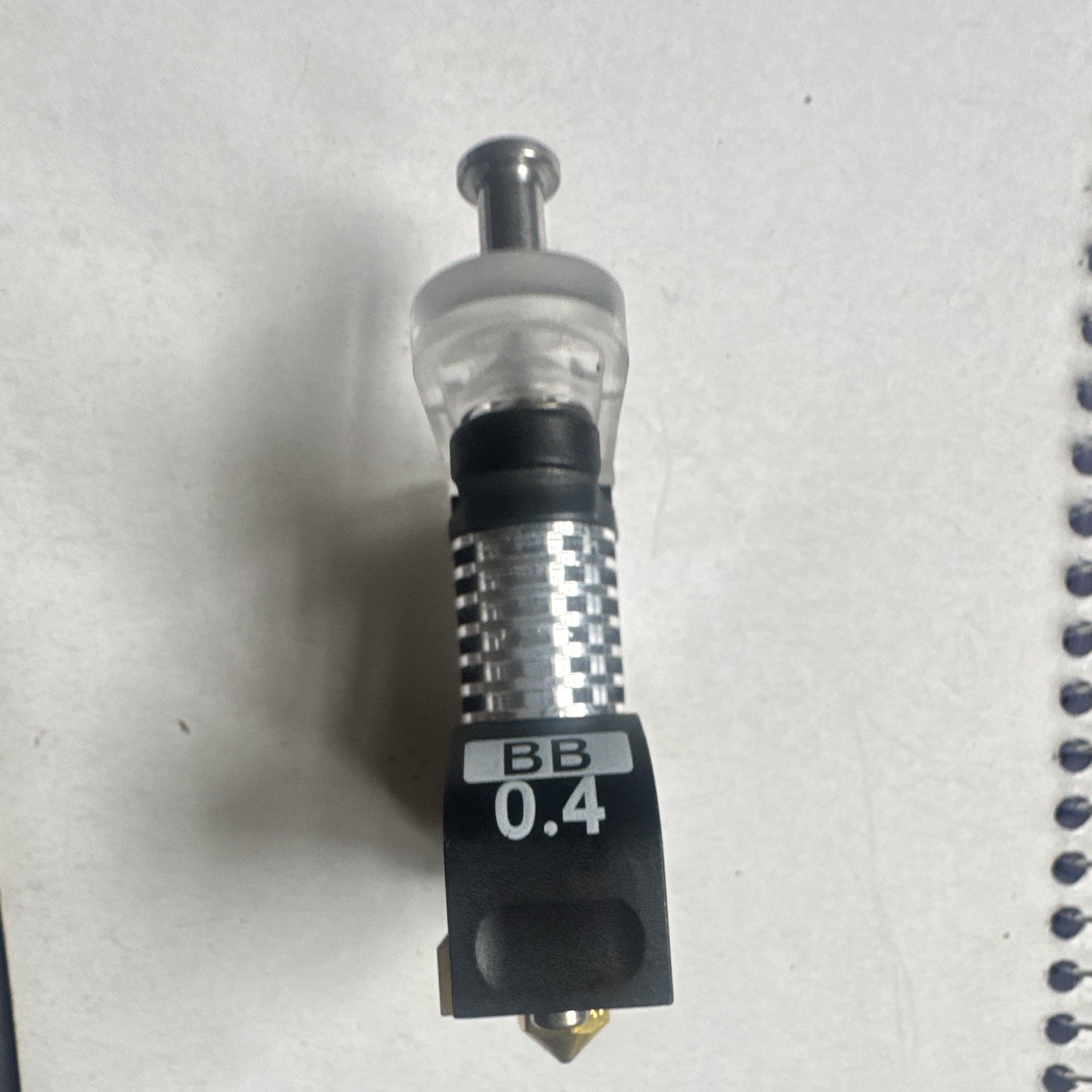 Ultimaker Print Core BB 0.4 2.85mm Filament Black Silver Clear Metal Plastic