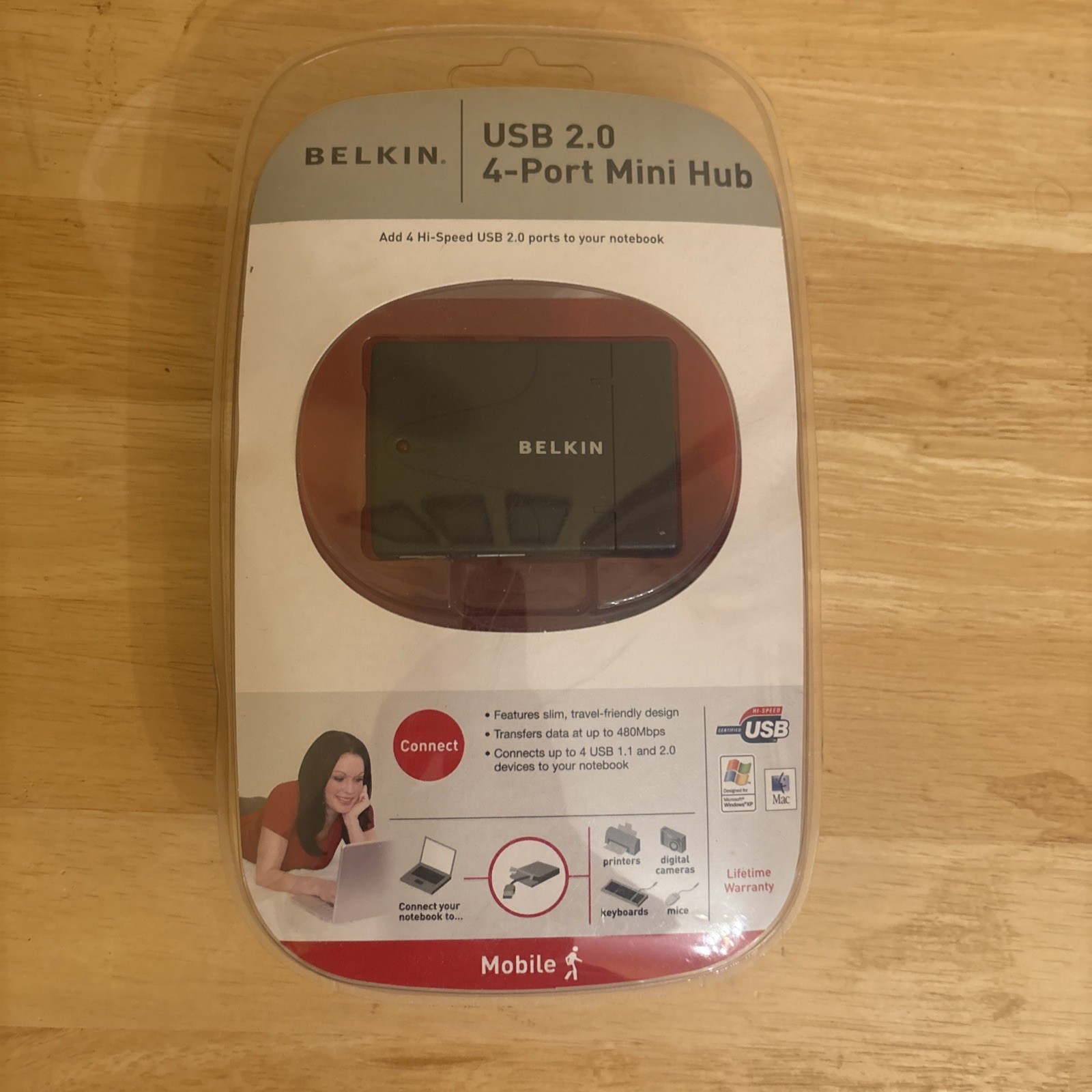 NEW Belkin Hi-Speed USB 2.0 4-Port Ultra-Mini Hub