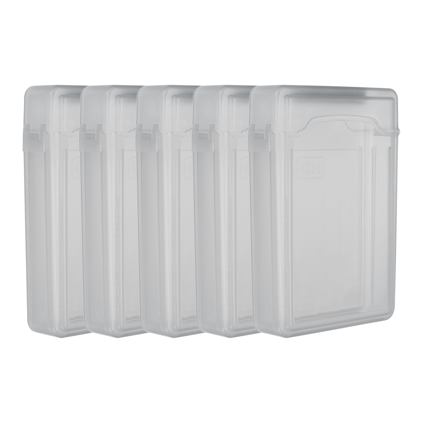 5Pcs 6.5" x 4.5" Hard Drive Disk Case Plastic Hard Disk Storage Case Grey]