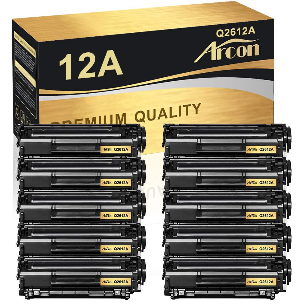 ARCON 10PK Q2612A 12A Toner Cartridges Fits for HP LaserJet 1015 1018 1020