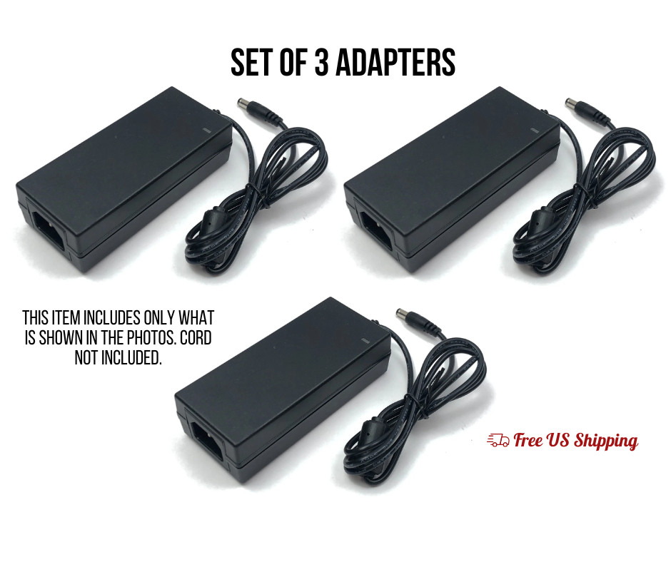 12V 3A AC DC Power Supply Adapter for LED Strips CCTV Monitor No Cord 3-Pack