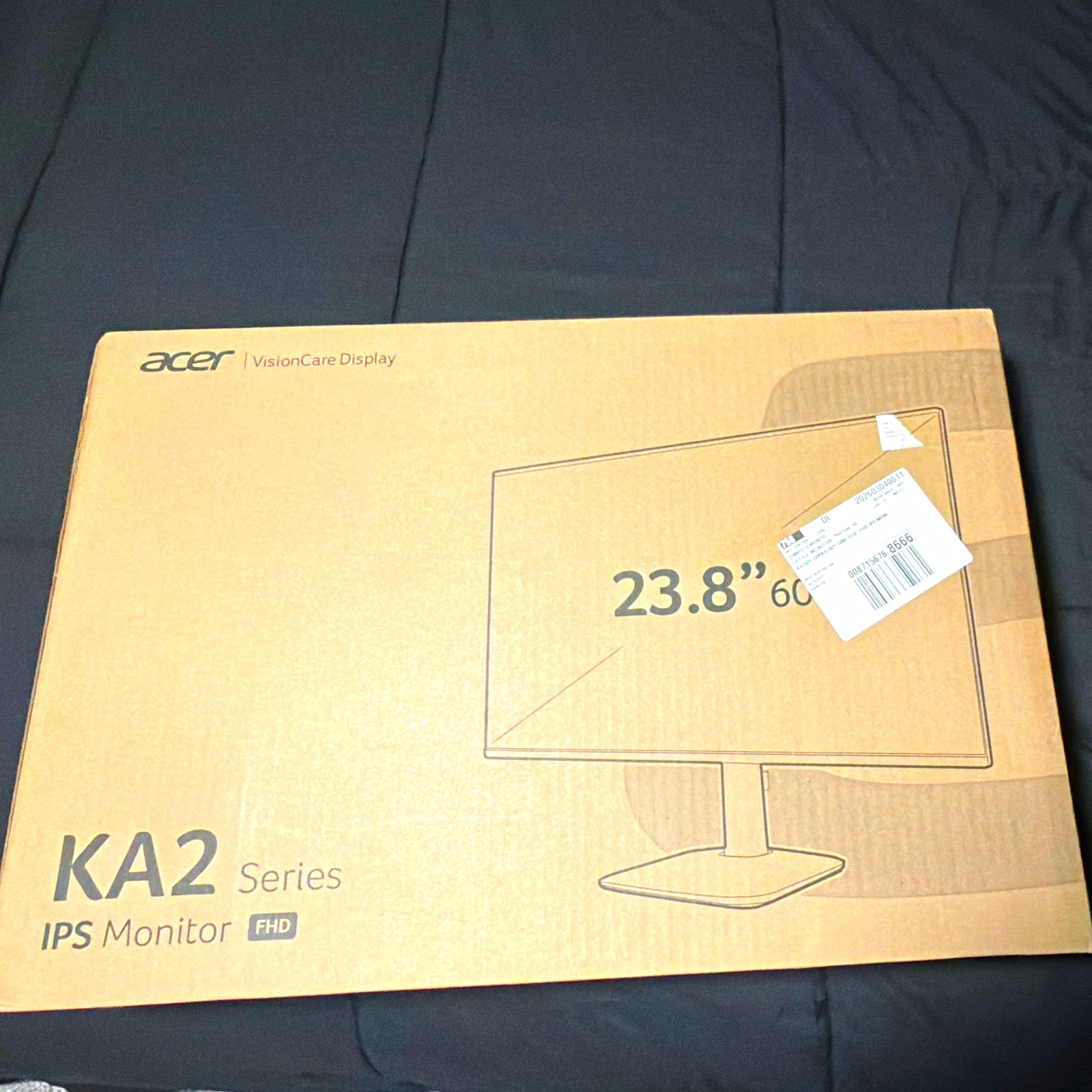 Acer KA242Y G0bi 23.8" IPS FHD 75Hz 1ms Monitor HDMI VGA Black