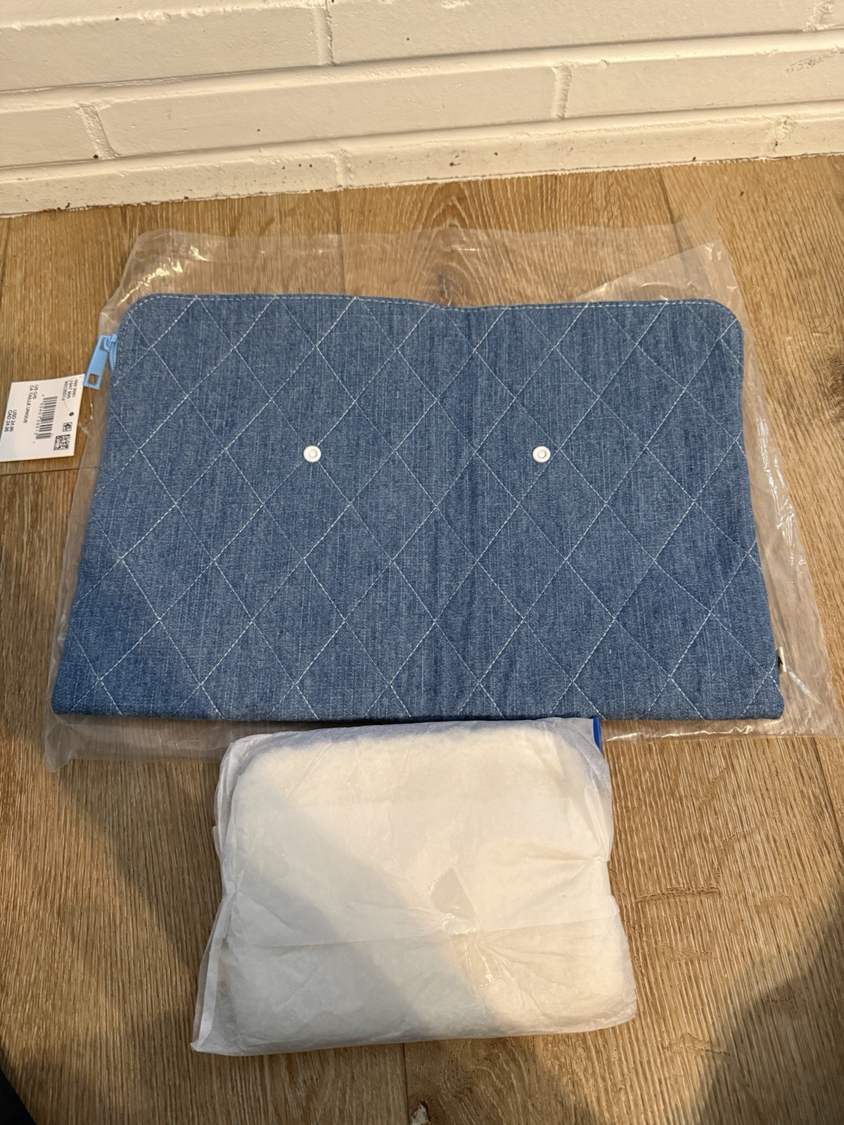 American Eagle Outfitters Blue Denim Laptop Sleeve with Removable Pen Pouch AEO