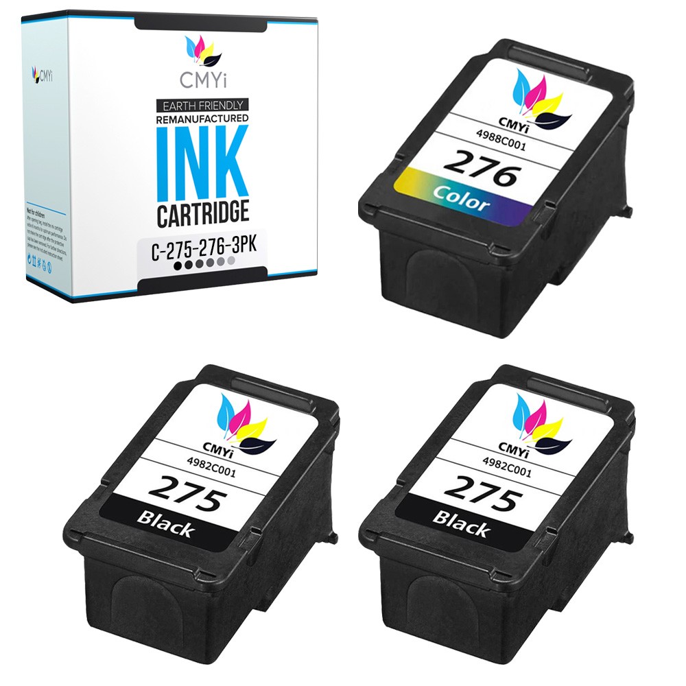 CMYi 3PK Compatible Canon PG-275 CL-276 Ink Cartridges for PIXMA TS3720 TS3722