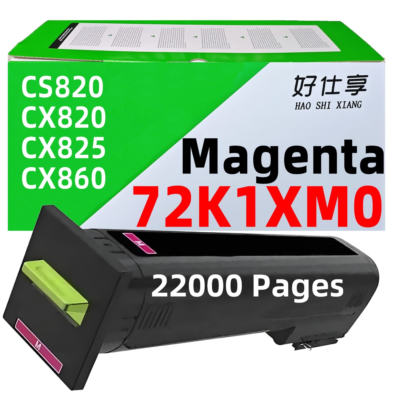 72K1XM0 Magenta Toner Cartridge Compatible for Lexmark CS820 CX820 CX825 CX860