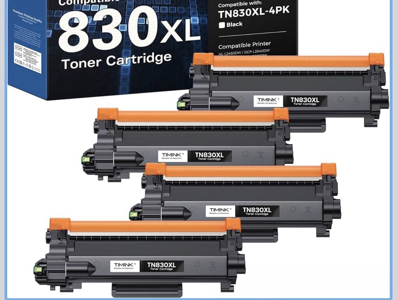 4x TN830XL Toner Cartridge For Brother 830 DCP-L2640DW L2760DW HL-L2405W Read