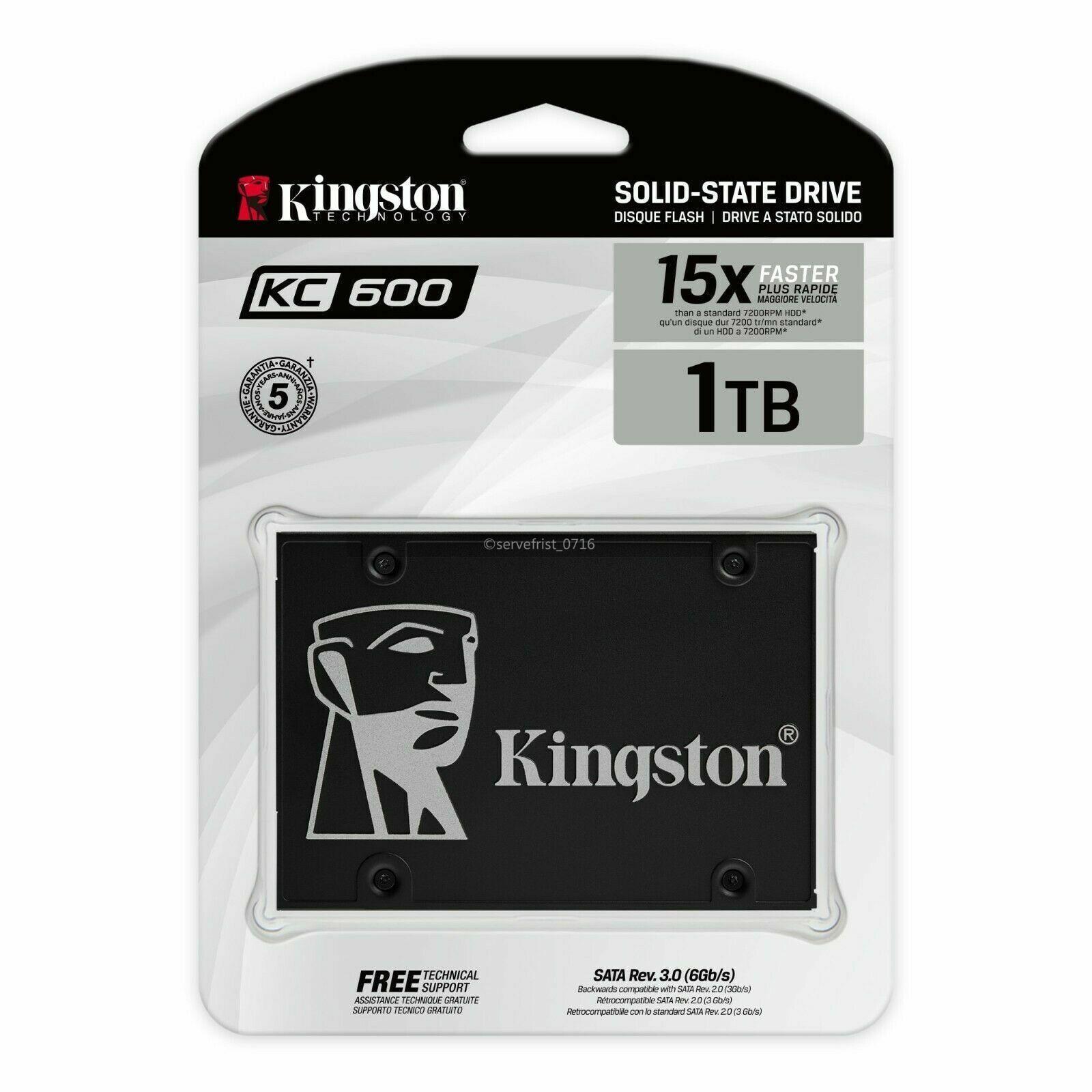 Kingston SSD KC600 1TB 2.5 inch SATA3 3D TLC Hard Disk SSD 1024 GB for Notebook