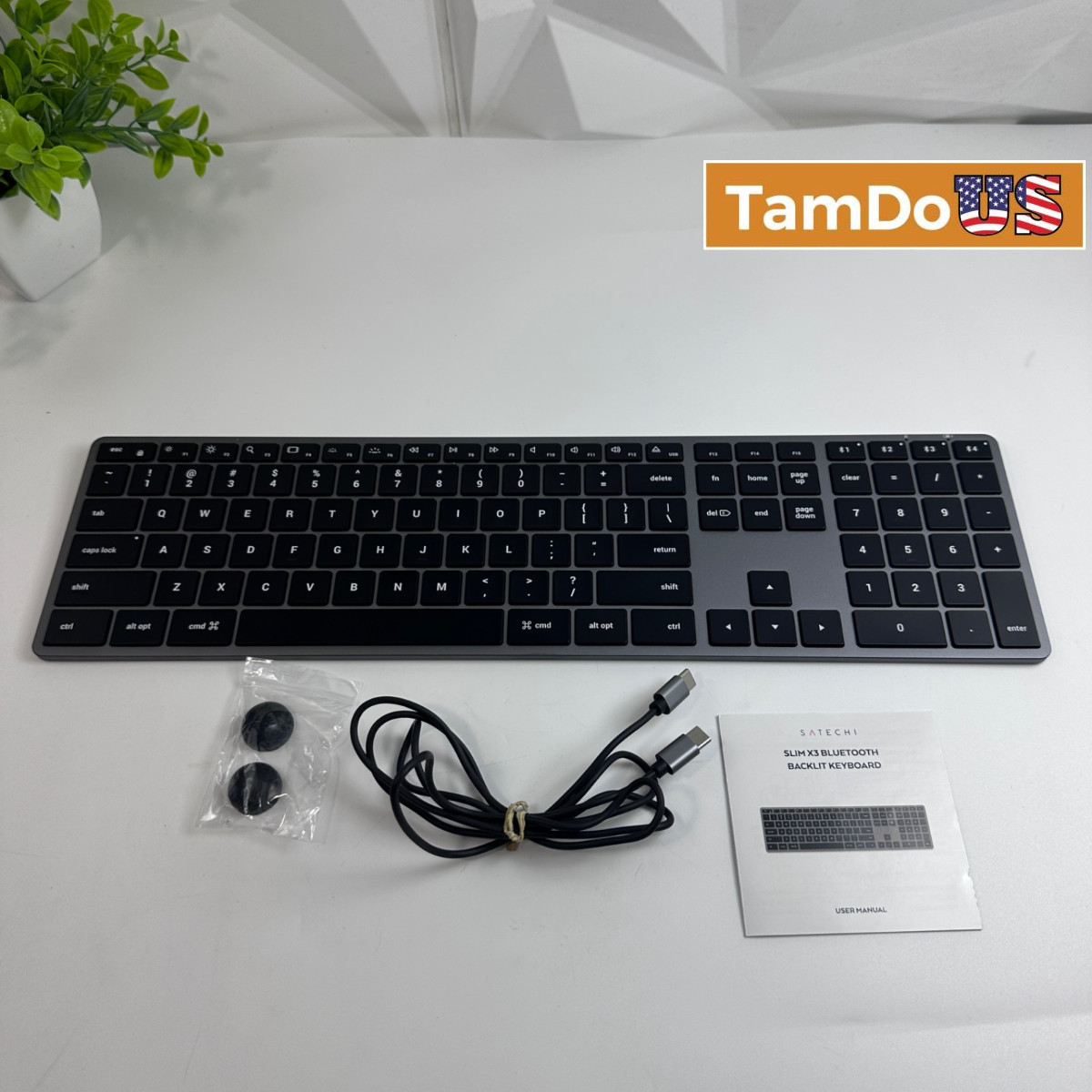 Satechi Slim X3 Bluetooth Backlit Keyboard Space Gray for Mac iPad ST-BTSX3