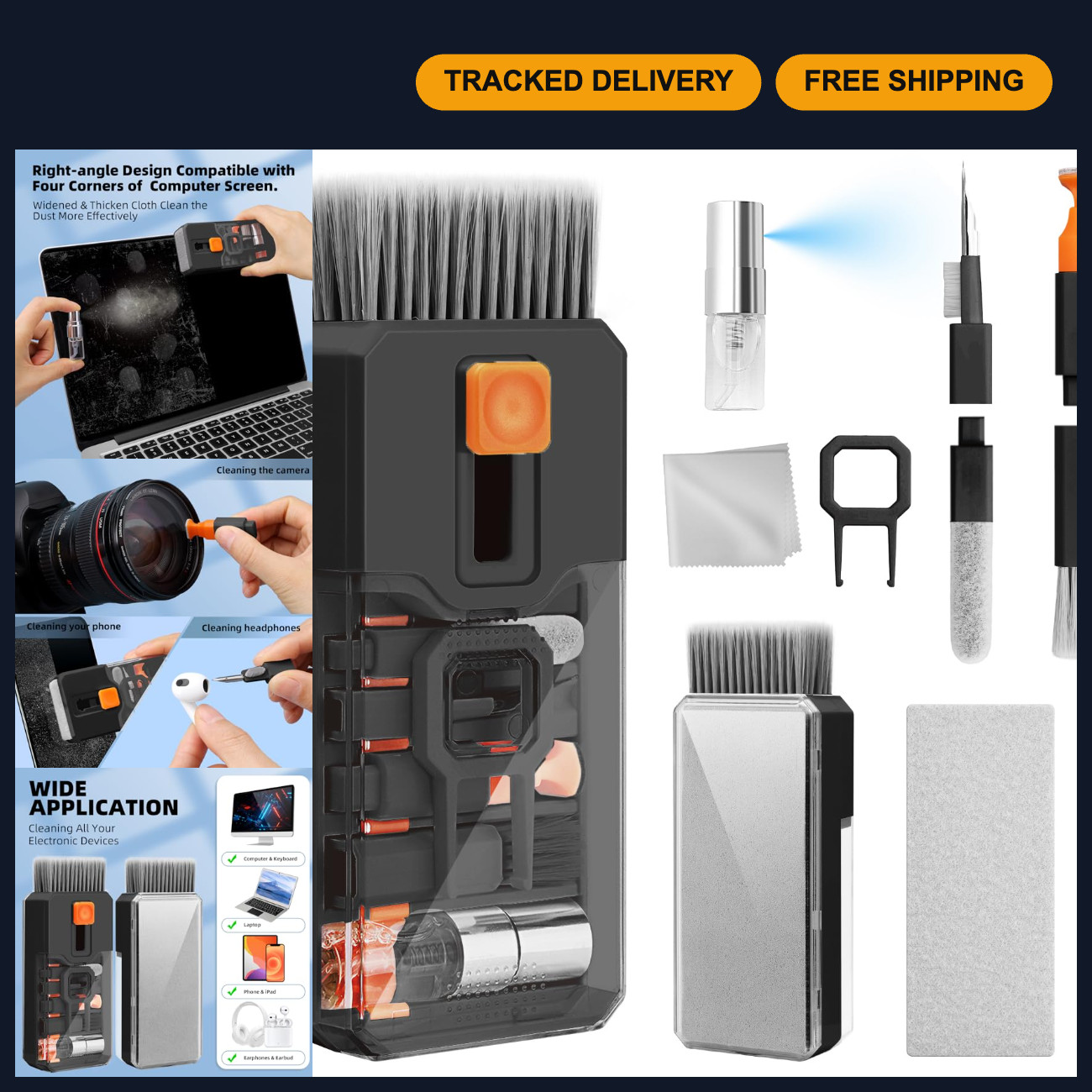 All-in-1 Keyboard Cleaner & Laptop Cleaning Kit for PC, Dust & Dirt Removal