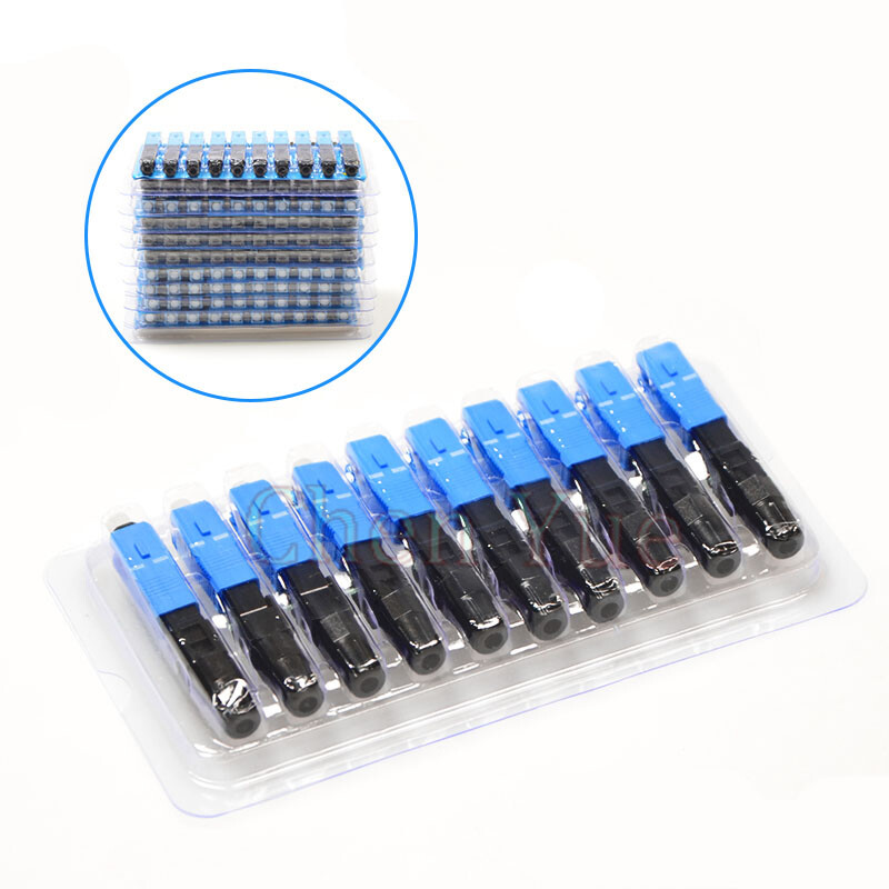 50pcs SC UPC Fast Connector Embedded Connector FTTH Tool Cold Fast Connector