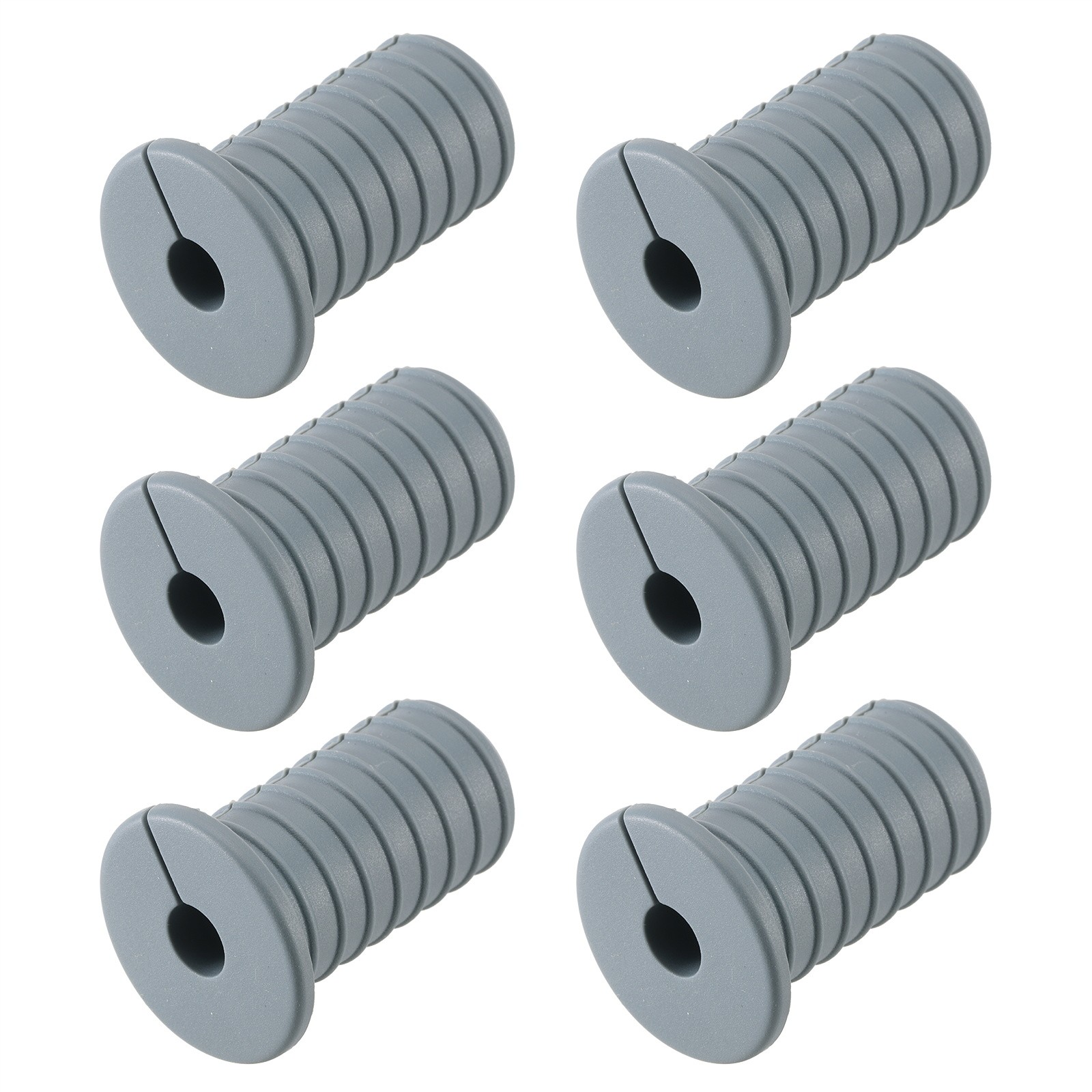 6Pcs Wall Grommets for Cables 3/4" with 7mm Hole Gray with Thread