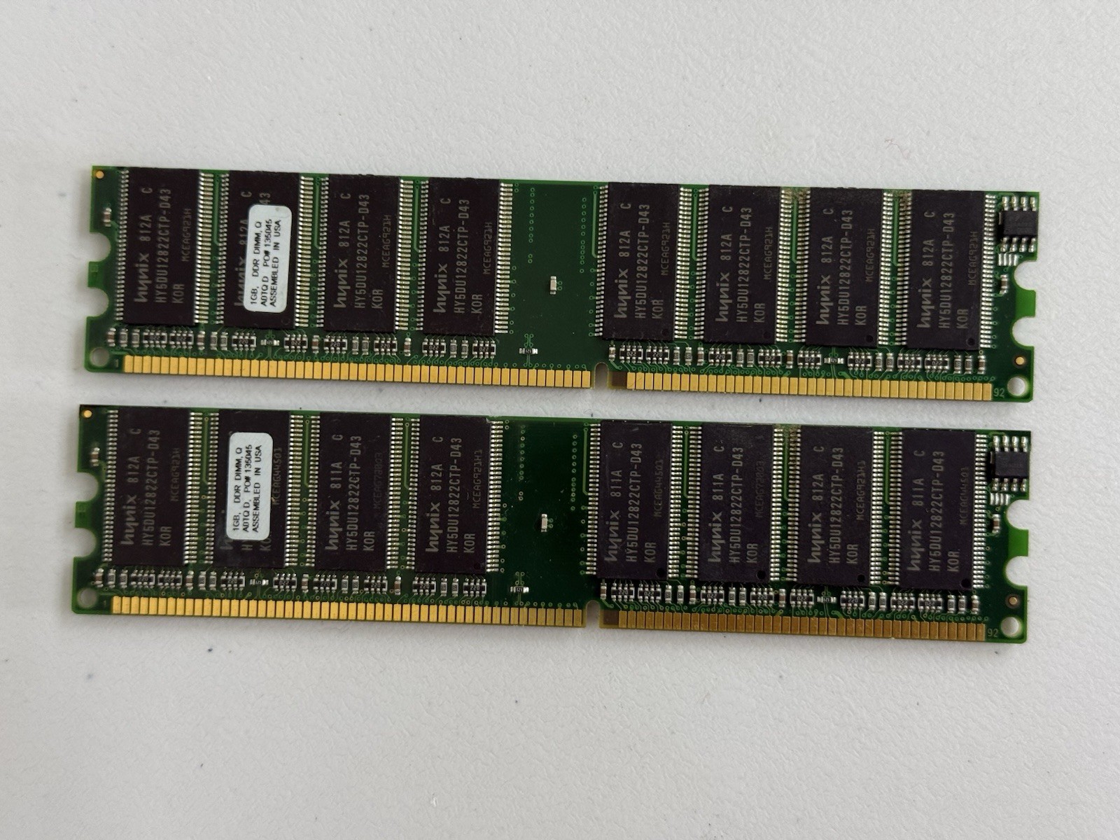 SK Hynix 2GB 2x1GB DDR1 DDR DIMM PC RAM Memory