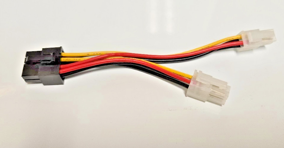 Supermicro CBL-0460L-02 8-Pin Male to Two 2x2 4-Pin Male Power Cable NEW