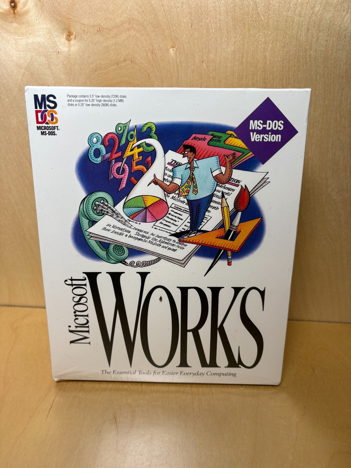 Microsoft Works 3.0 MS-DOS Factory Sealed Big Box Software