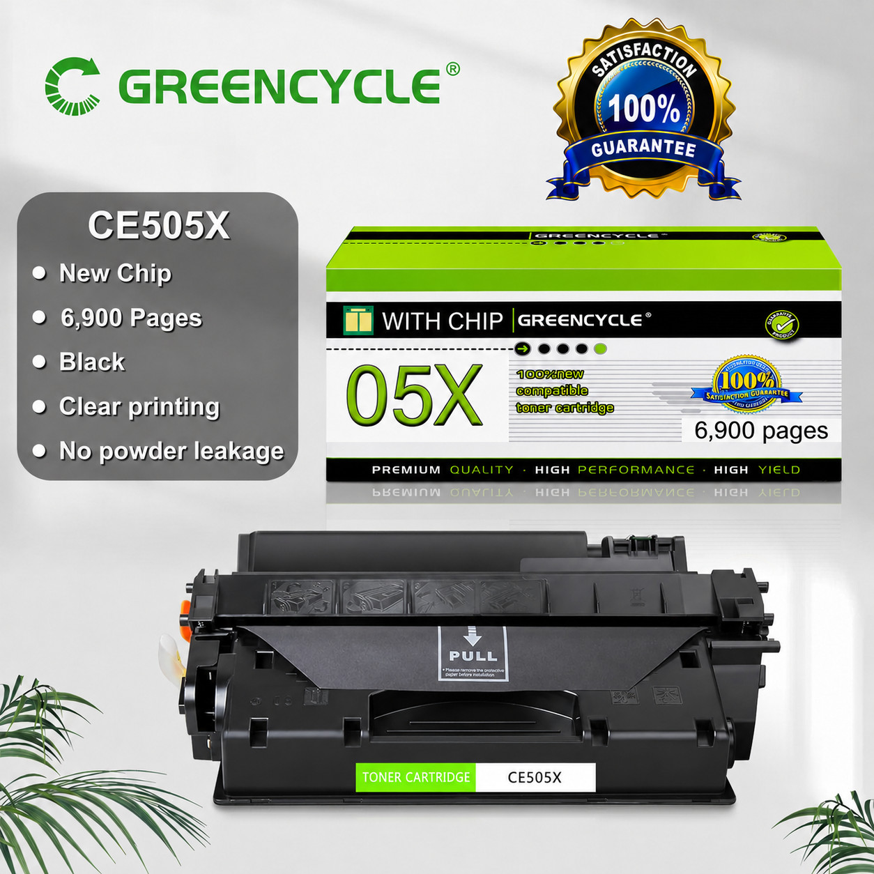 1PK High Yield CE505X 05X Toner Cartridge For HP LaserJet P2050 P2055n Printer