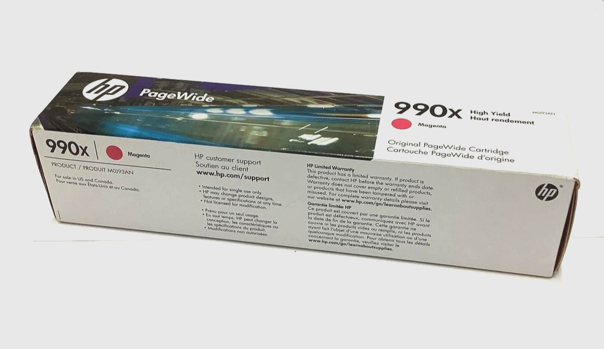 Genuine HP 990X Magenta PageWide High Yield Cartridge ~Exp. 12/2028 M0J93AN