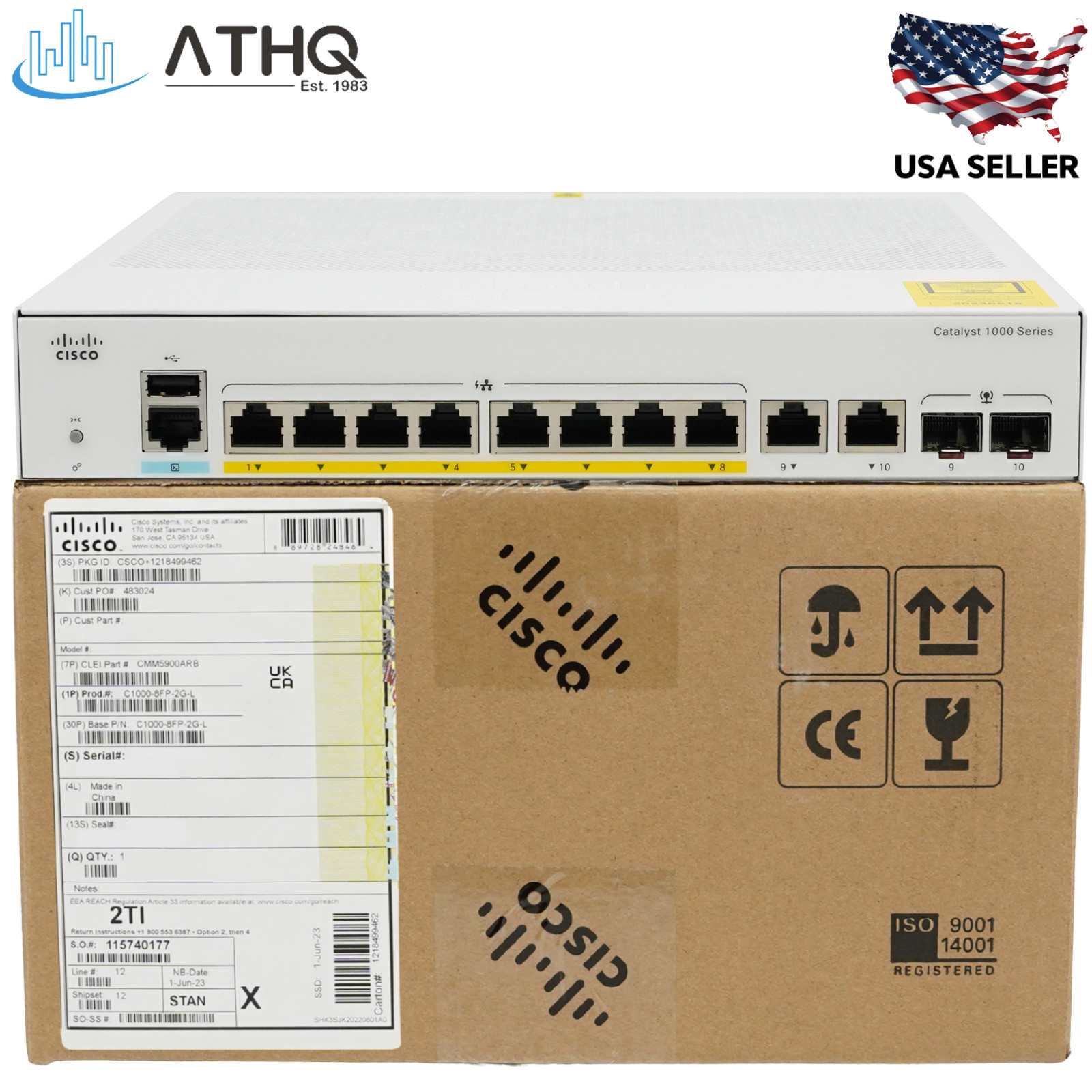 Cisco Catalyst C1000-8FP-2G-L 8-Port Gigabit PoE+ SFP Managed Switch Layer 2 NEW