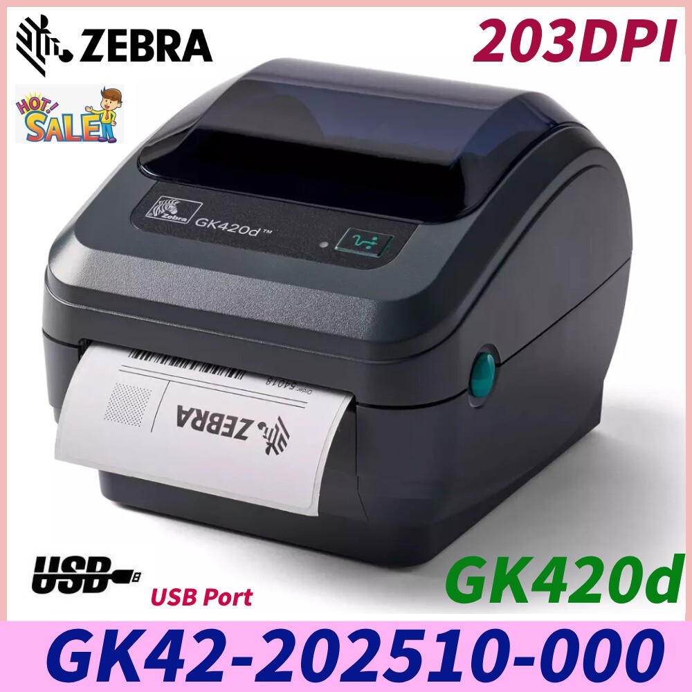 Zebra GK420D Direct Thermal Barcode Label Printer 203dpi USB GK42-202510-001