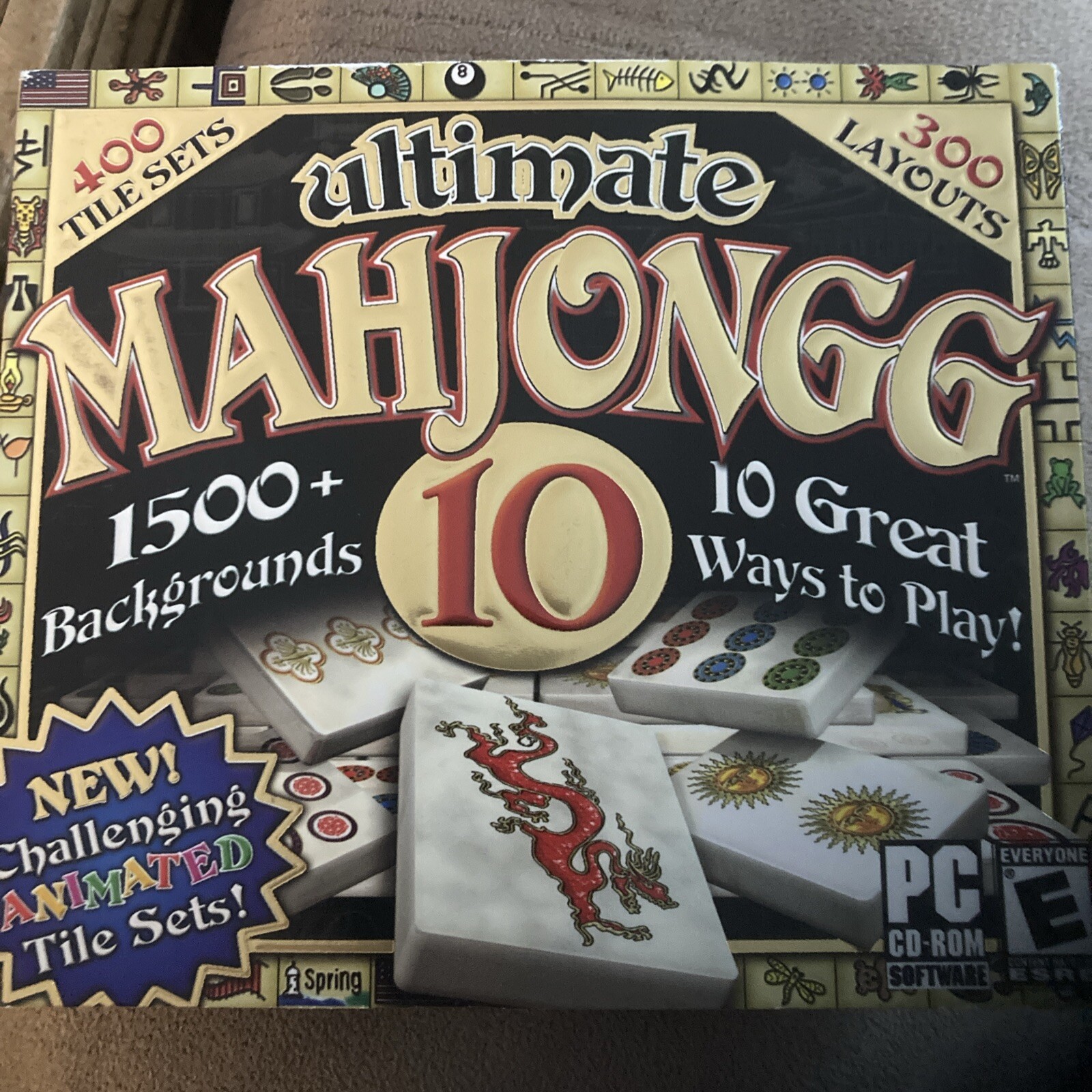 Ultimate Mahjongg 10- PC - Video Game For Older PC's 1500 Backgrounds CD-ROM