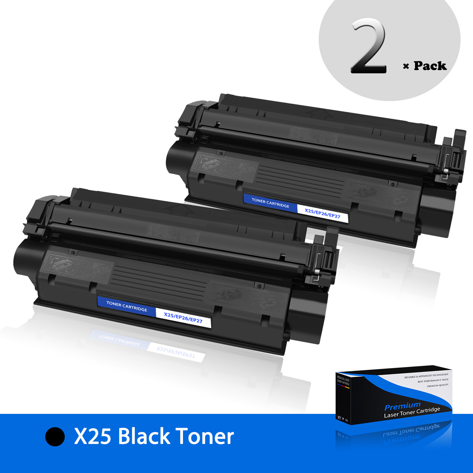 2PK X25 Toner Cartridge For Canon ImageCLASS X-25 MF3110 MF3240 MF5500 MF5770