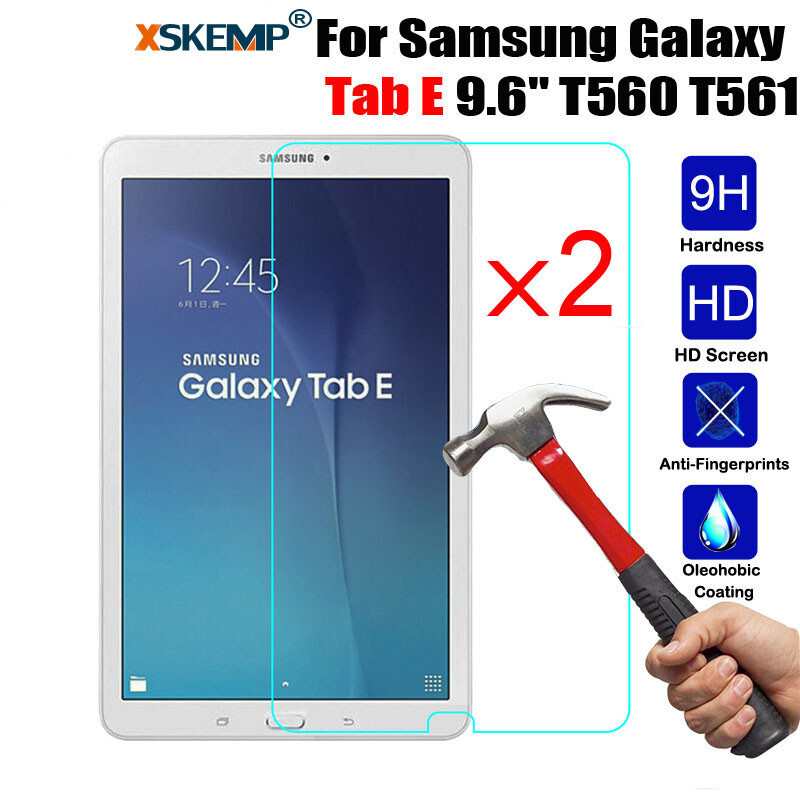 2PCS Tempered Glass Screen Protector Cover Fr Samsung Galaxy Tab E 9.6 T560 T561