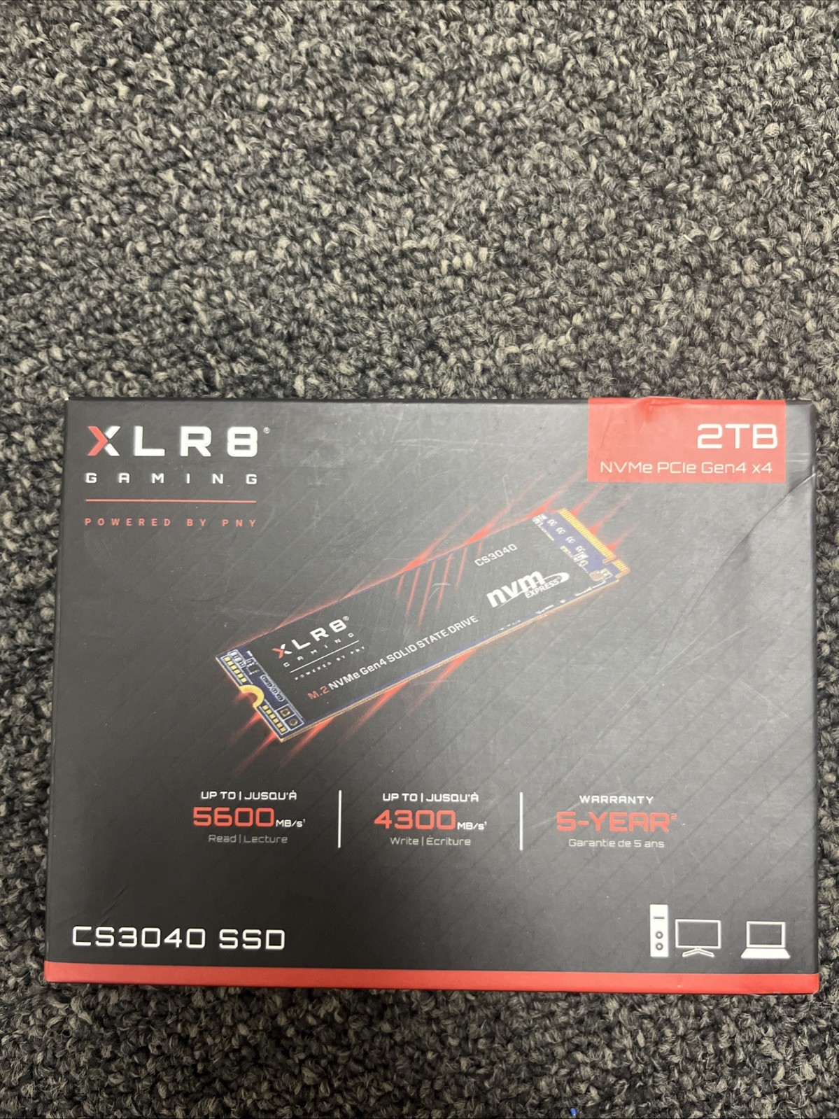 PNY XLR8 CS3040 2TB M.2 NVMe Internal SSD (M280CS3040-2TB-RB)