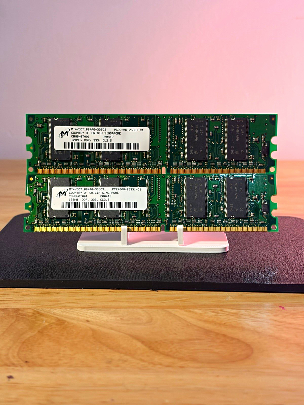 Micron 256MB (2x128MB) DDR SDRAM PC2700U-25331-C1 184-Pin DIMM