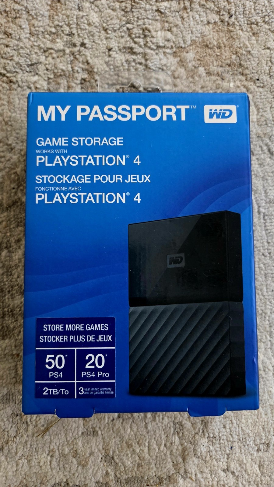 WD 2TB My Passport Portable Game Storage works with PS4 + PS4 Pro