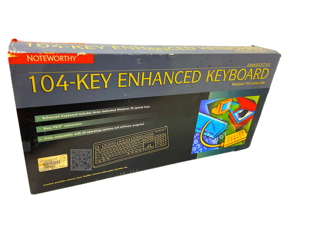 NWKBEXT101 I New Toshiba NoteWorthy 104 Key Enhanced PS/2 W95 Keyboard 6ft Cable