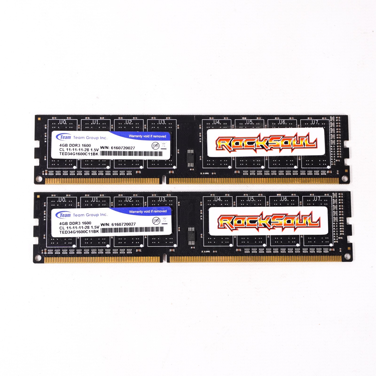 RockSoul 8GB Kit 4GB DDR3 1600 RAM Memory Sticks x2 Team Group Inc PC Computer