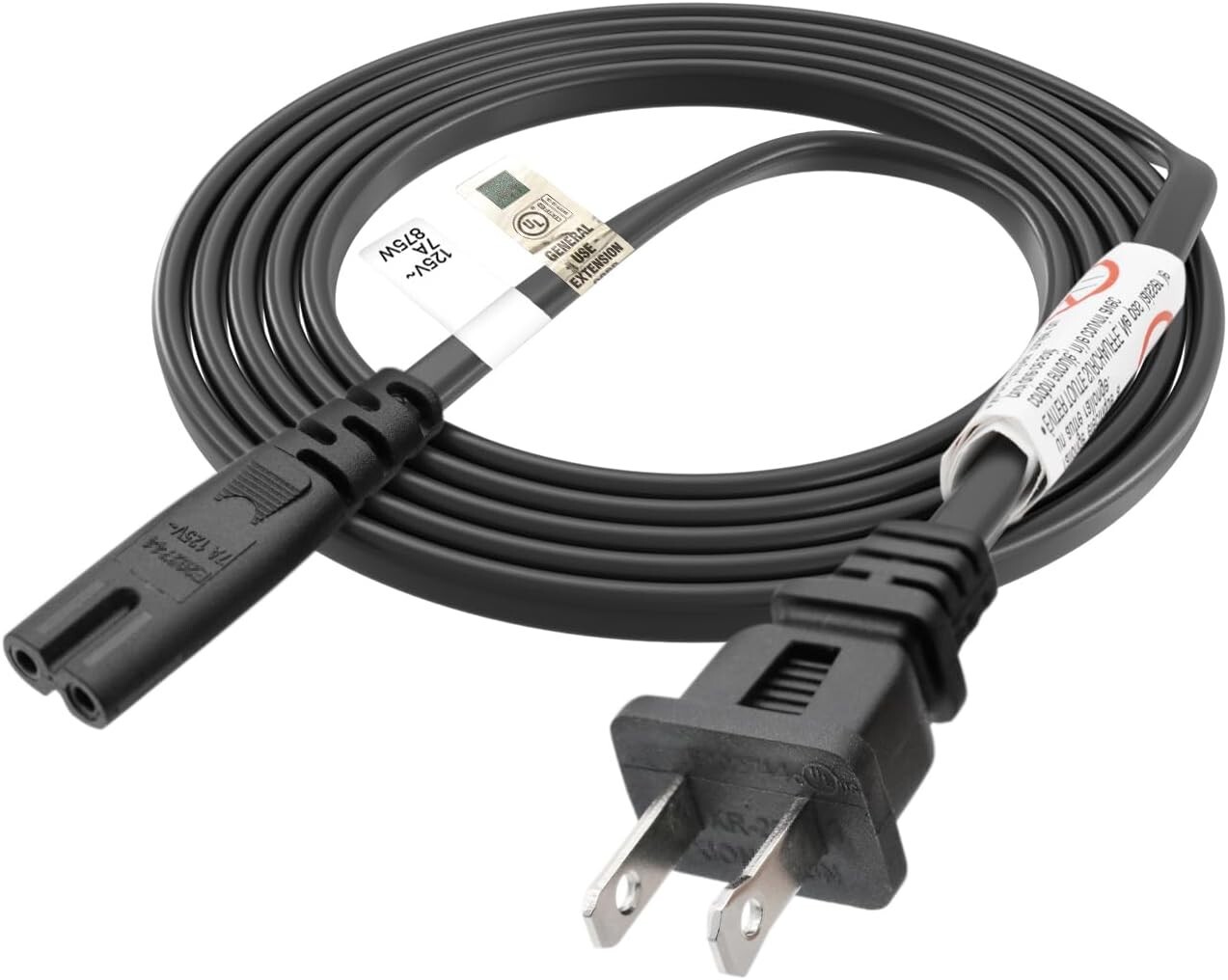 FIRMERST 2 Prong 6/12 feet Power Cord Universal Replacement for PS4 PS5 Xbox