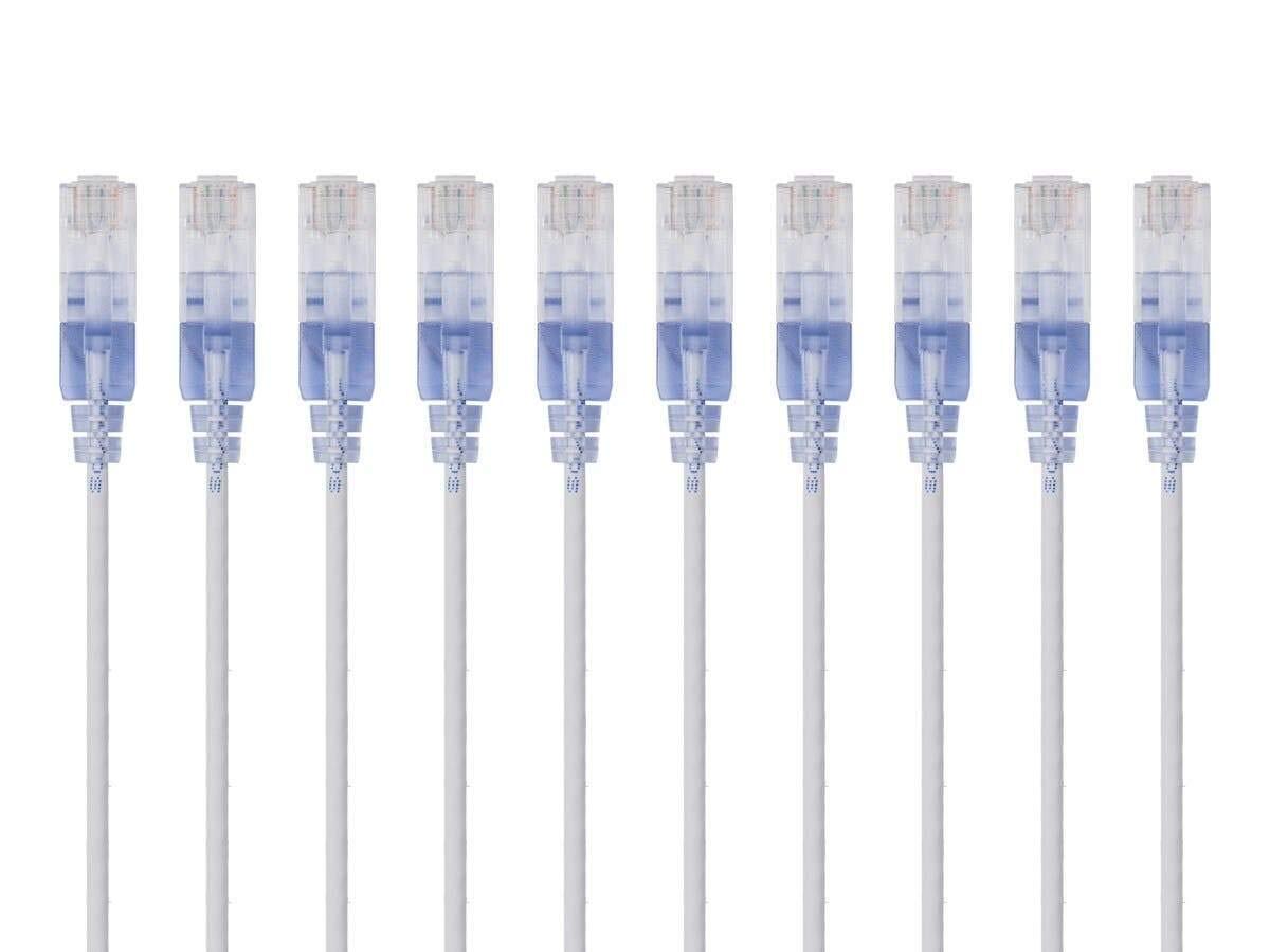 Monoprice SlimRun Cat6A 3ft Ethernet Cable 10 Pack High Density Networking