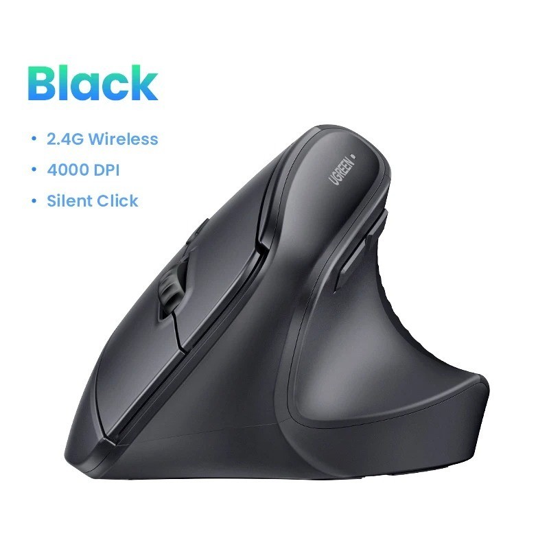 UGREEN Ergonomic Vertical Wireless Mouse 4000DPI 6 Buttons 2.4G Bluetooth