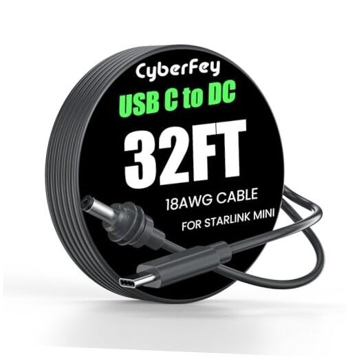 Starlink Mini Cable 10M/32FT - Waterproof USB C Cable - 32FT/10M