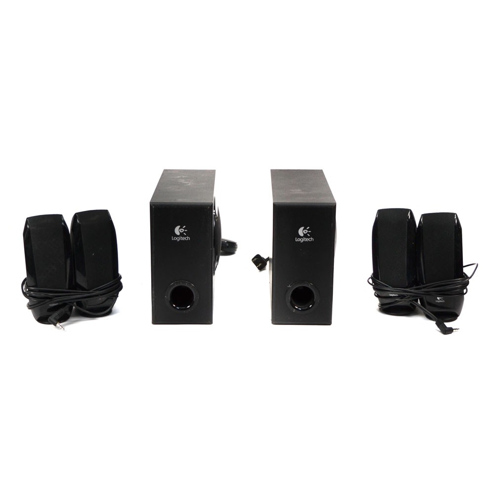(Lot of 2) Logitech S-220 Computer Sound System w/ Subwoofer & 2 Speakers