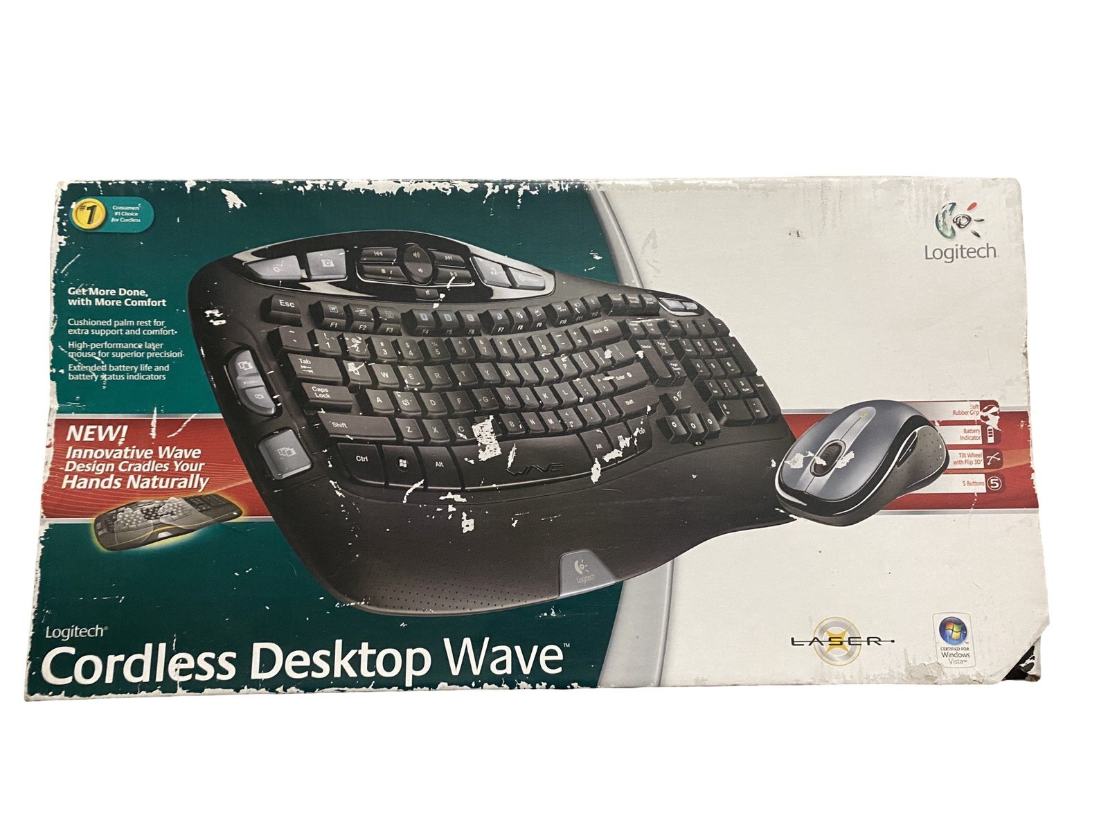 Logitech Cordless Desktop Wave Wireless Mouse & Keyboard US English (920-000264)