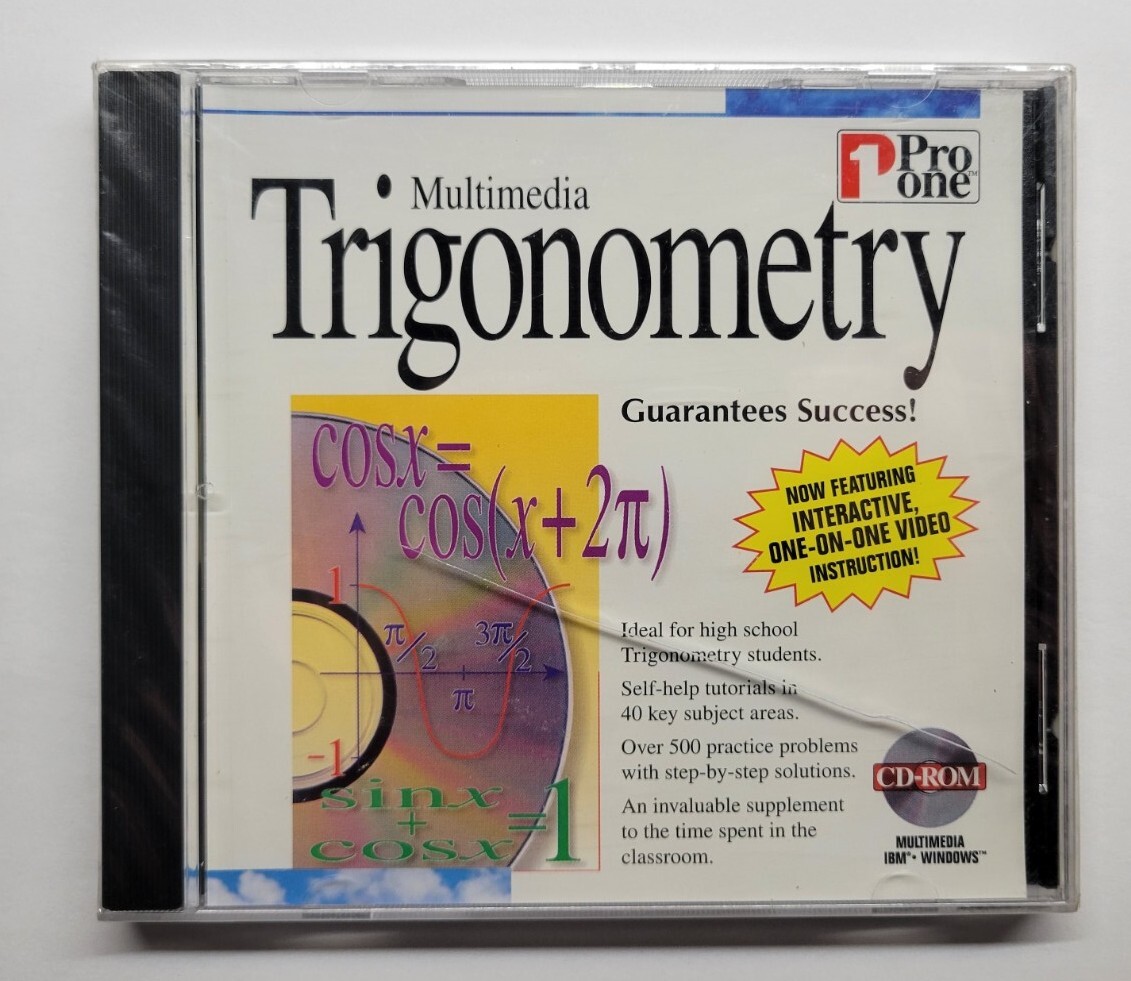 Pro One Multimedia Trigonometry (PC CD-ROM, 1995)