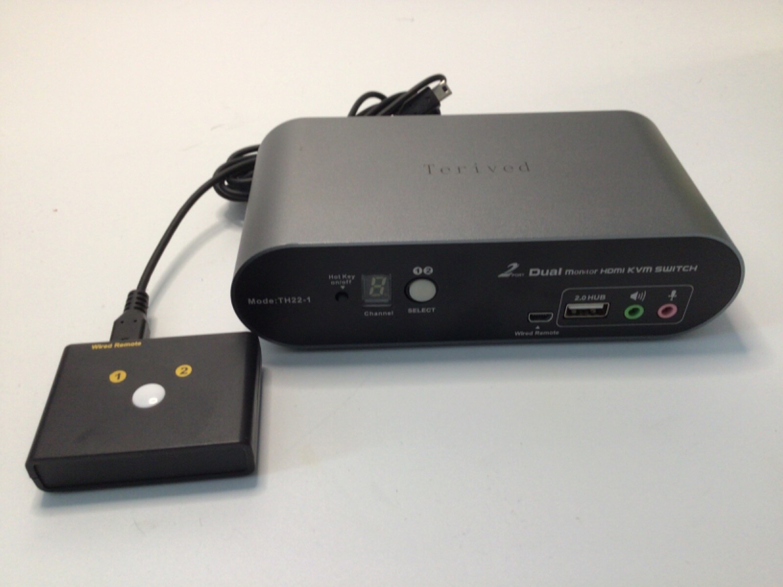 2 Port 2 HDMI monitor Automatic KVM Switch Dual Monitor 4k@60hz w/ remote button
