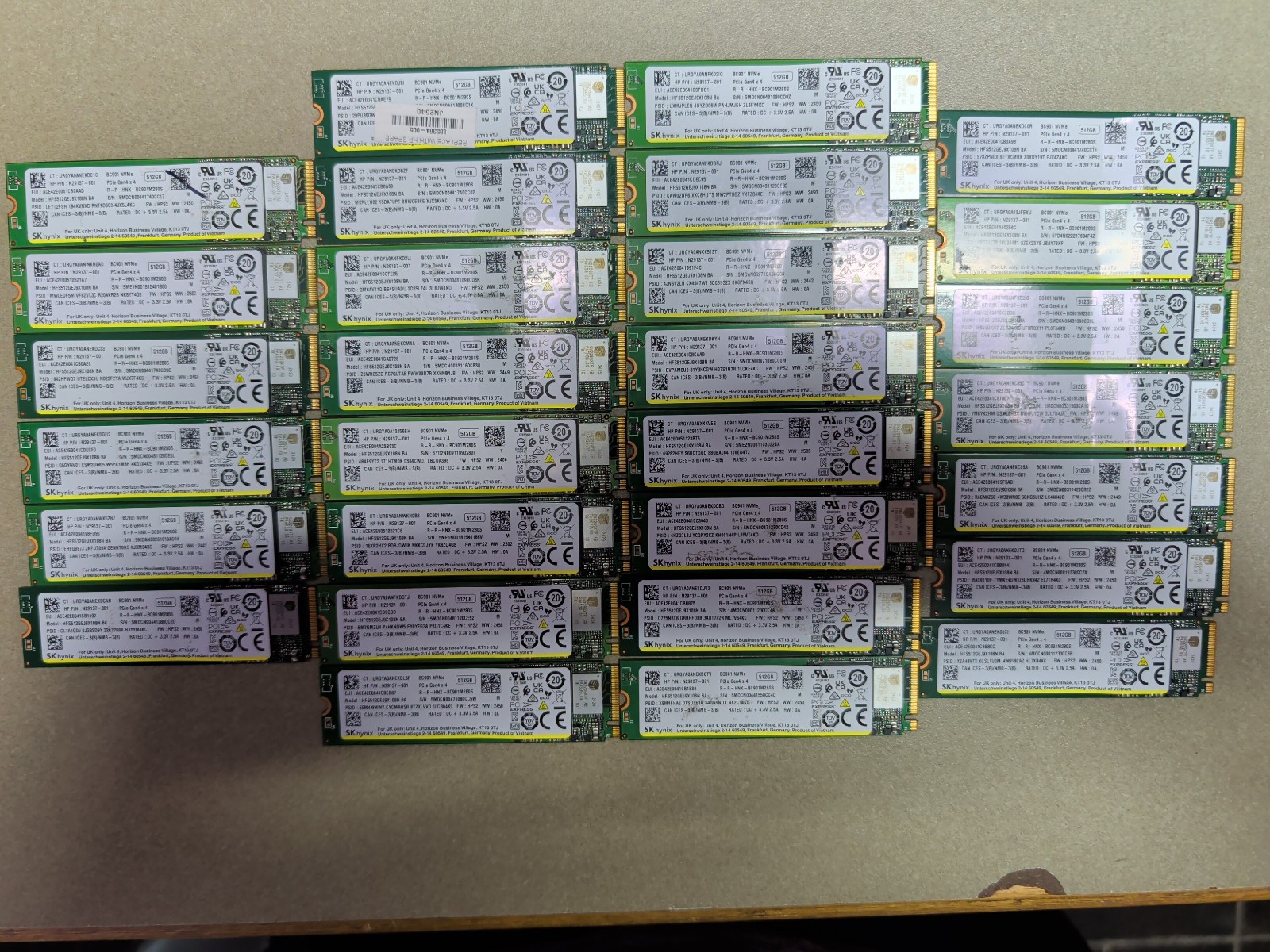 SK Hynix BC901 512GB NVMe Gen4x4 M.2 2280 SSD HP OEM N29137-001 Tested