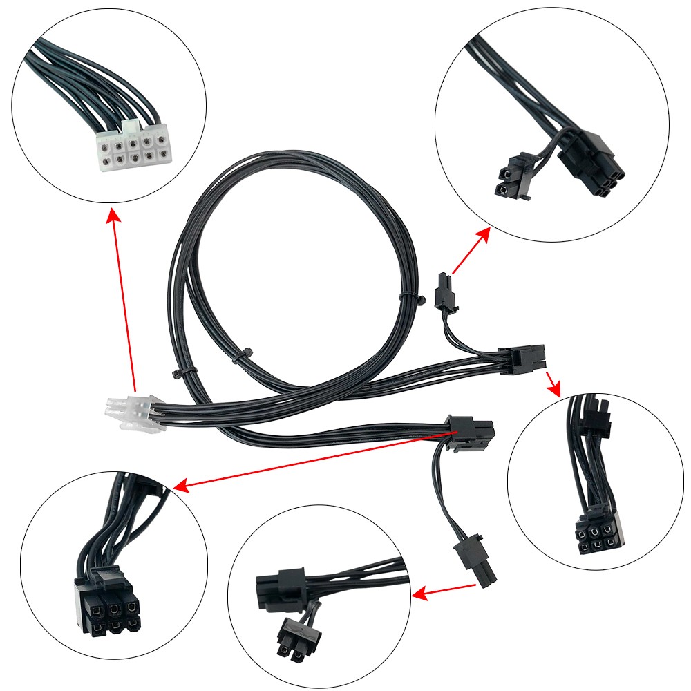 10Pin to Dual 8Pin (6+2) PCIe Graphics Power Cable For HP Z4 G4 Z6 G4 L15907-001