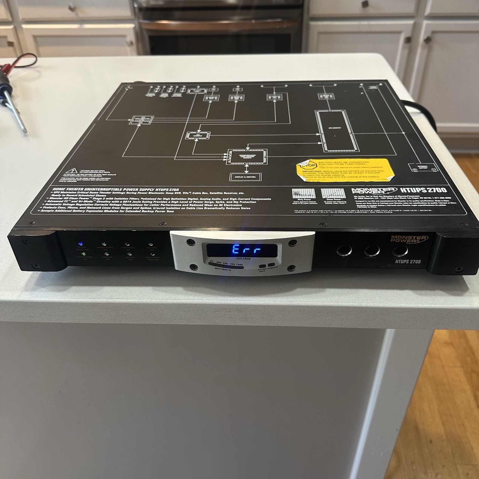 Monster Power HTUPS 2700 Home Theater Surge Protection. NO Battery.