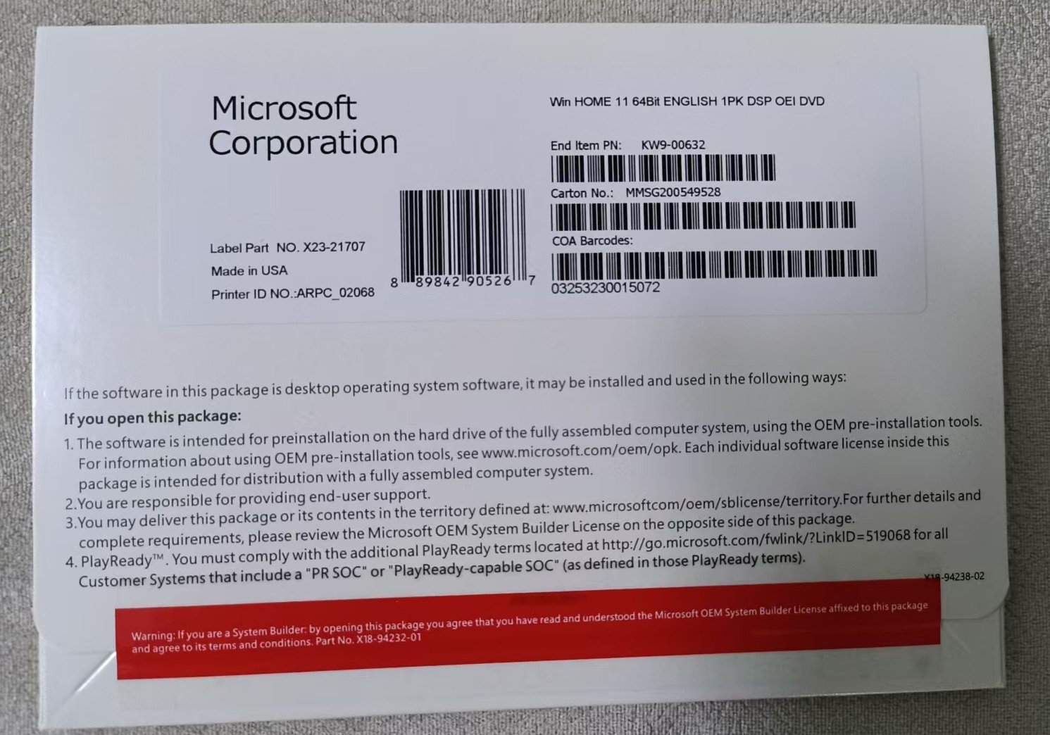 Windows 11 Home 64-Bit DVD with Product Key New Sealed + ++