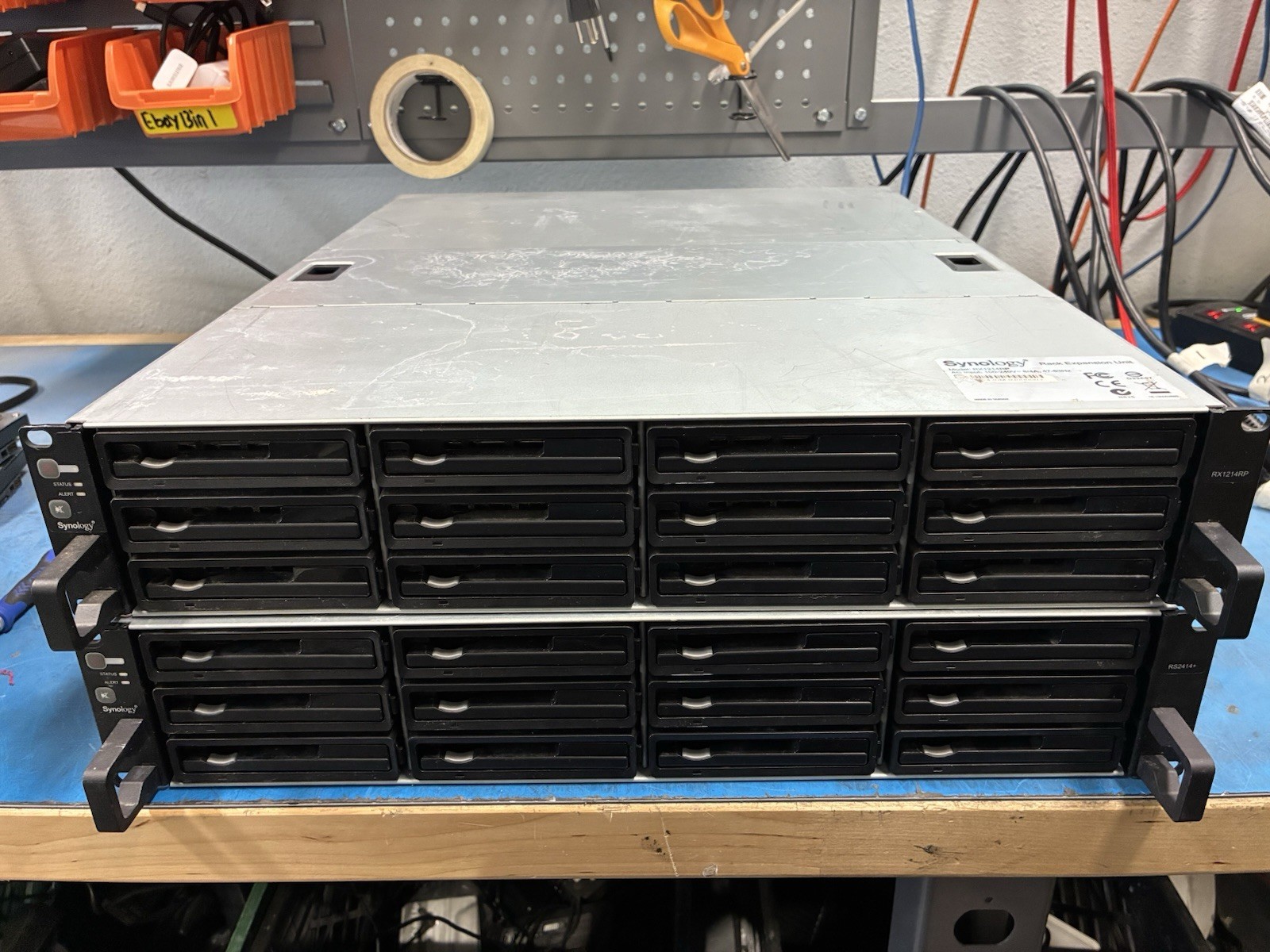 Synology RackStation RS2414+ & RX1214RP  NO HDD - Stained Chassis *LOOK*