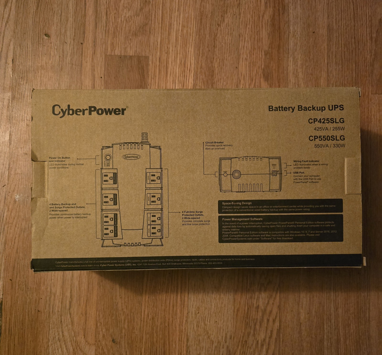 CyberPower CP550SLG (CP425SLG) Battery Backup Uninterruptible Power Supply UPS