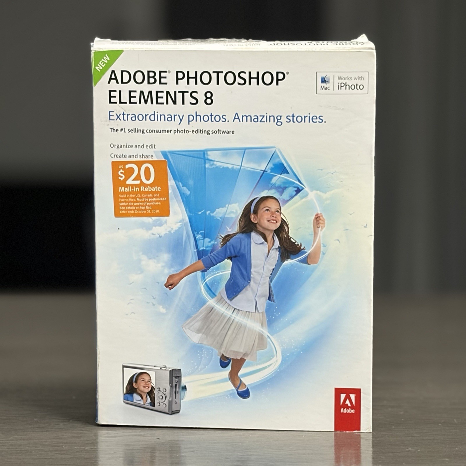 Adobe Photoshop Elements 8 Software Disc w/ Serial Number For Mac OS
