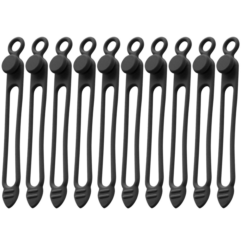 10pcs Reusable Cable Ties Silicone Wire Organizers Desktop Cable Cord Managers
