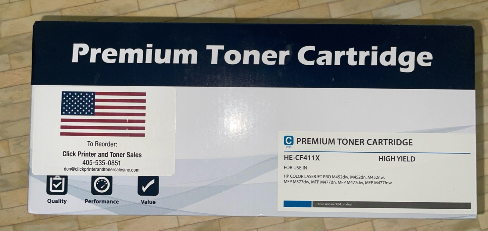 Premium Toner Cartridge for HE-CF411x (Cyan) High Yield Sealed