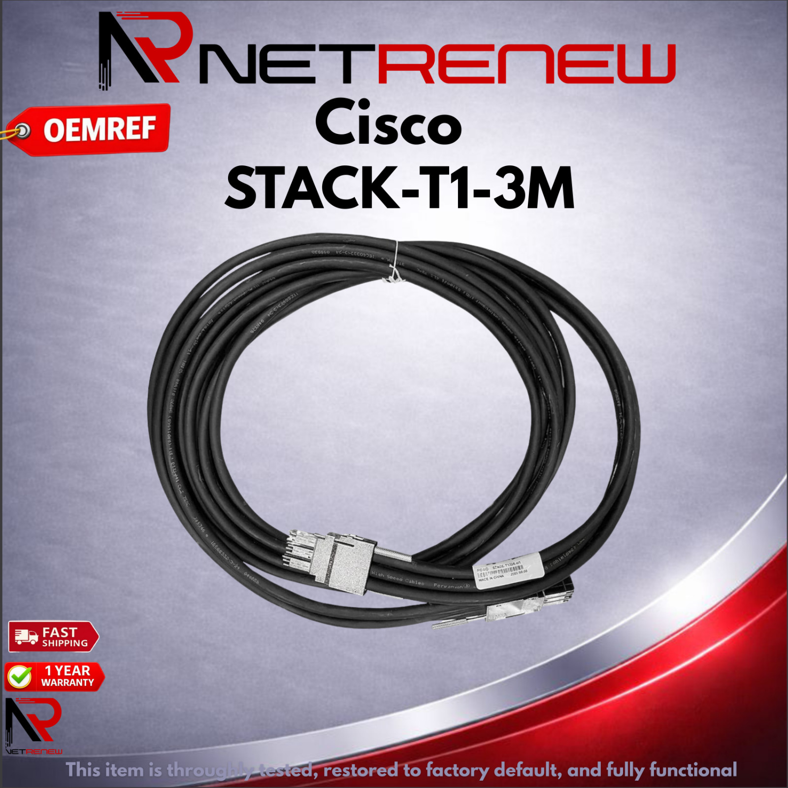 Cisco Refresh  STACK-T1-3M  StackWise-3M Stacking Cable